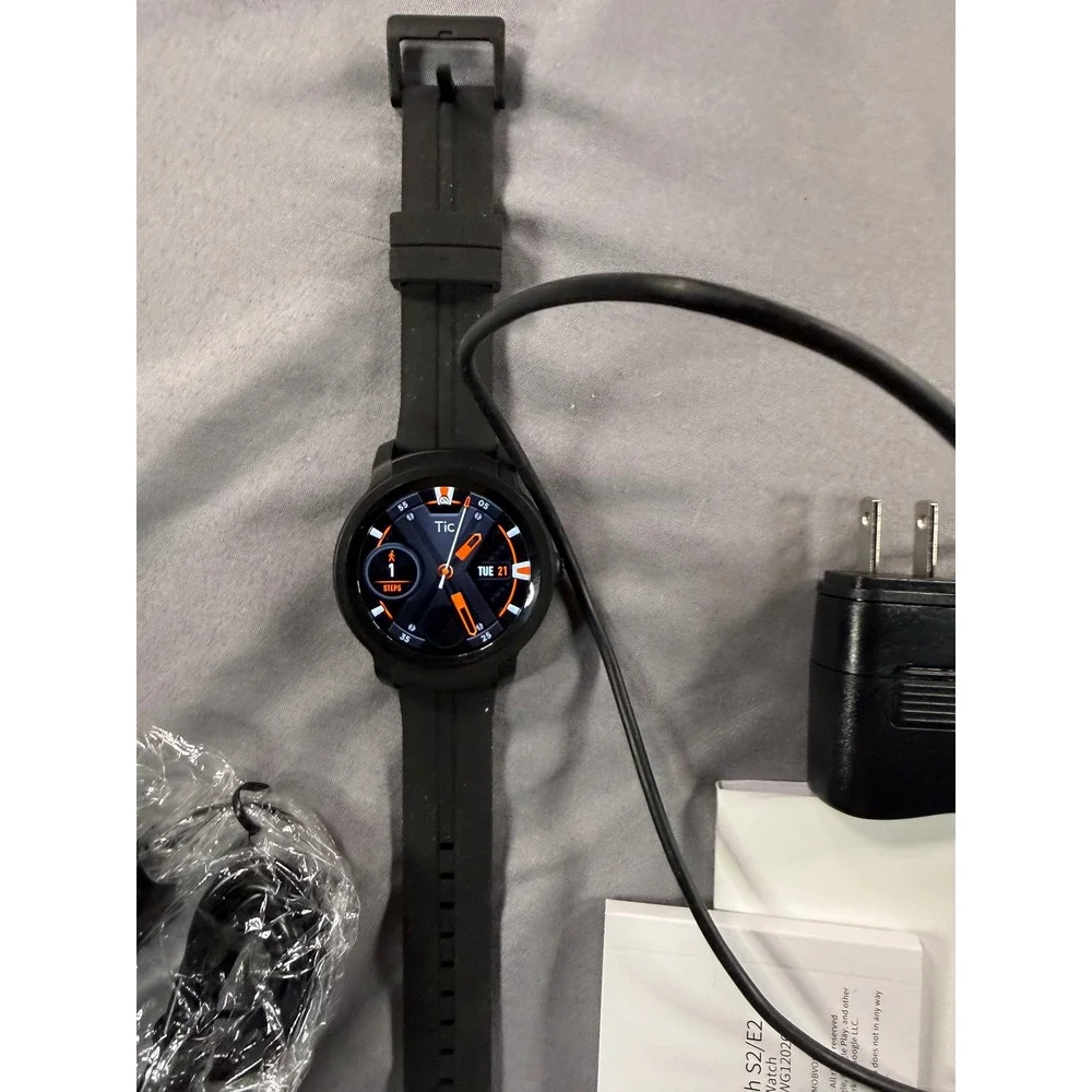 Mobvoi TicWatch E2 Smartwatch Wear OS Google Black Fitness Tracker WG12026